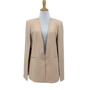 BCBGMaxazria Blazer Women M Medium Pink Cape Padded Shoulder Slit Pockets Jacket